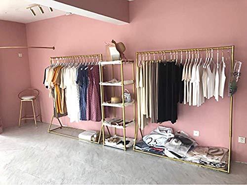 Industrial Pipe Clothing Rack Gold Garment Rack Pipeline Vintage Clothes Rack for Bedroom Living room Cloth Store