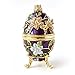 Apropos Hand- Painted Vintage Style Bee and Flowers Faberge Egg with Rich Enamel and Sparkling Rhinestones Jewelry Trinket Box (Purple)