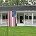 KINREX Garden Flag Pole Holder Stand - Black Metal Iron Wrought Stake Poles for Outdoor Garden Lawn Yard - 3 Piece Set - 35