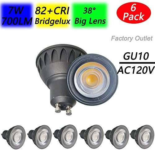 Foreking GU10 LED Bulbs, 75W Halogen Bulbs Equivalent, 7W, 700lm, 38° Beam Angle,GU10 Base, LED Light Bulbs, Pack of 6 Units (Natural White 4000K)