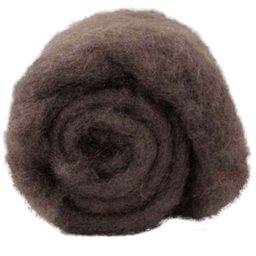 The Felt Box Carded Needle Felting Wool Maori DHG Natural Carded Batt with Coarse Short Fibres 100g -Beaver