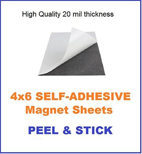 Eventprinters Flexible Adhesive Magnetic Sheets 4 x 6 inches (100 Pack). Peel and Stick. Magnet on one Side, self Adhesive on The Other Side. Works Great for Photo Magnets, DIY Art Projects and More!
