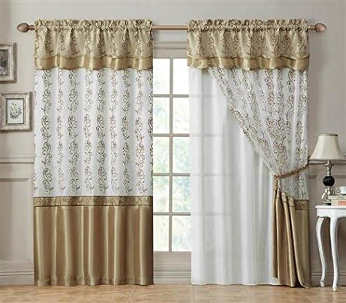 Amazon Com Victoria Classics Double Layer Window Curtain Drapery
