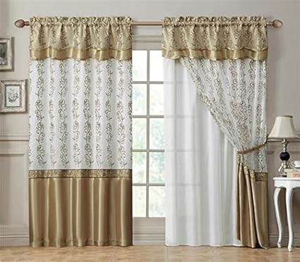 Amazon Com Victoria Classics Double Layer Window Curtain Drapery