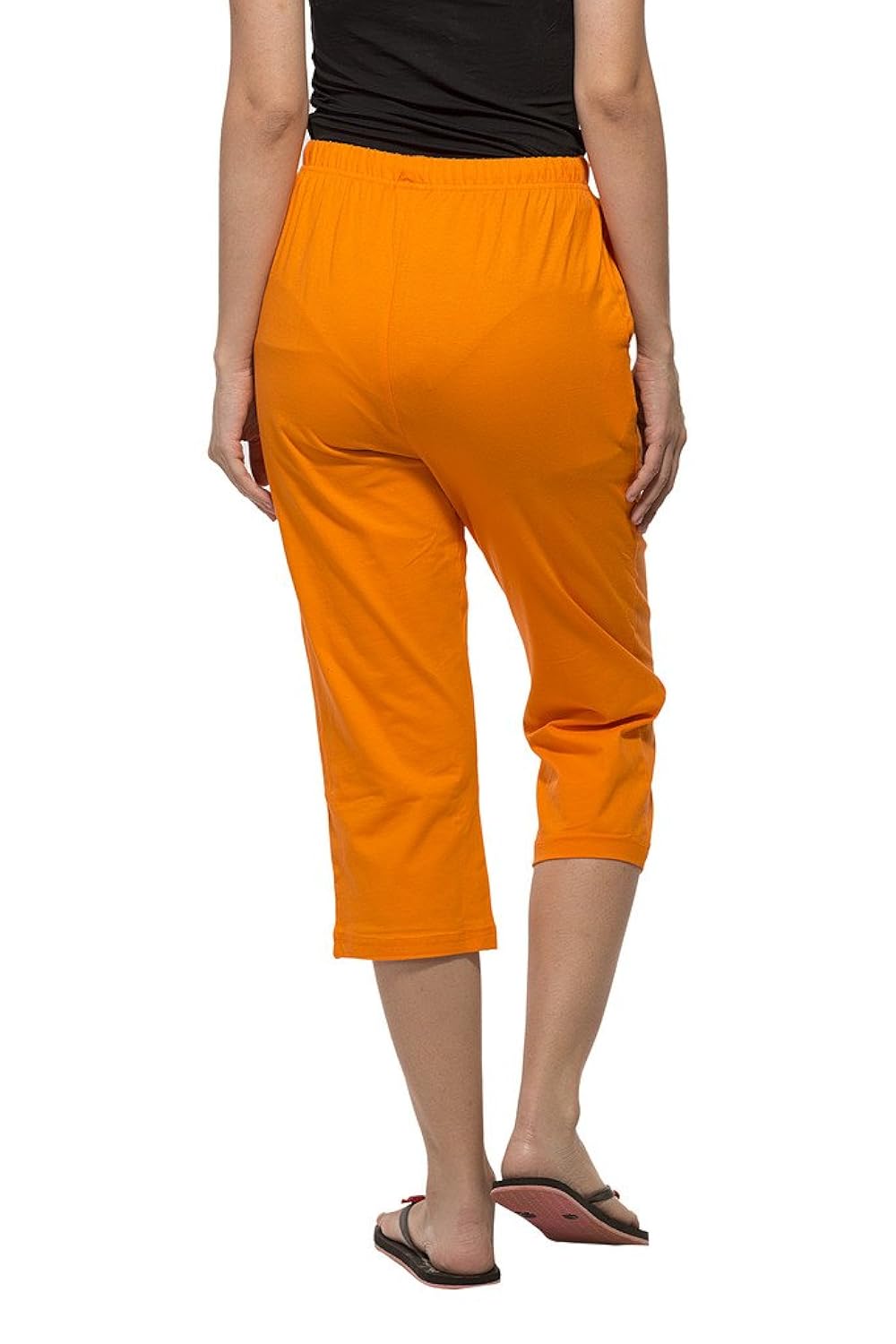 clifton womens solid capri - bright orange