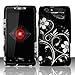 Motorola Droid Razr xt912 Accessory - black/Silver Flower & Vines Design Protective Hard Case Cover for Verizon
