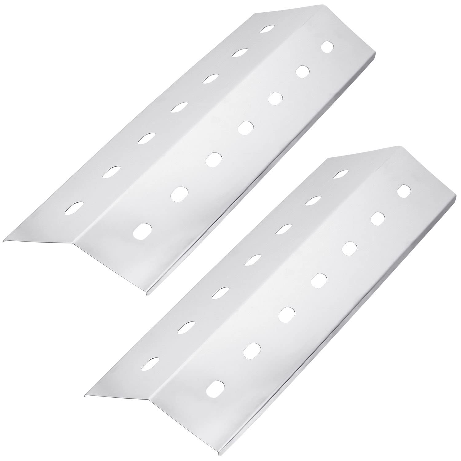 WELL GRILL 2-Pack Stainless Steel Heat Plate, Barbecue Flame Diffuser Tamer for Gas Grill, 41 cm Lx 14 cm W