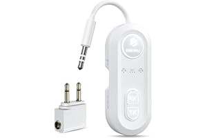 EREWLL Upgraded Bluetooth 5.4 Transmitter Receiver, Airplane Bluetooth Adapter with Qualcomm aptX Adaptive, Supports 2 AirPods/Headphones, Wireless Audio Transmitter for TV, Travel, Car & Gym, Cable Storage