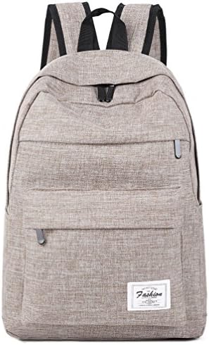 Bozdqun Simple Khaki Backpack Girls Boys Shoulder Bag for Outdoor Travel
