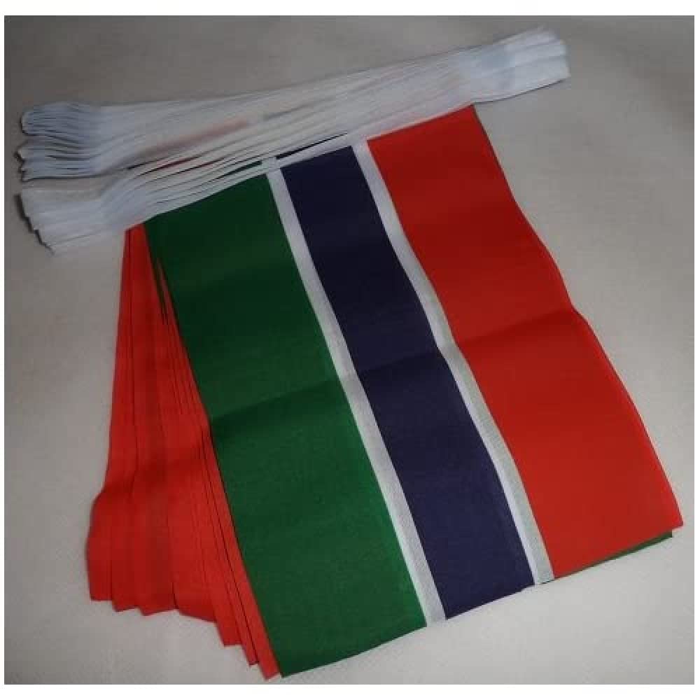 AZ FLAG Gambia Bunting Flag, 20 Ft Garland with 20 Small Gambian Flags 8'' x 6'', 100% Polyester String Pennant, 6 meters