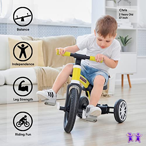 KRIDDO 3in1 Kids Tricycles for 23 Year Old, Toddler Balance Bike