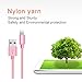 iPhone charger Junwolf 3Pack 3FT/6FT/10FT Nylon Braided 8 pin Lightning to USB Cable Charging Cord for iPhone 7/ 7Plus/ 6/ 6s/ 6s Plus/ 5/ 5s/ 5c/ SE/ iPad/ iPod and More(Rose gold)