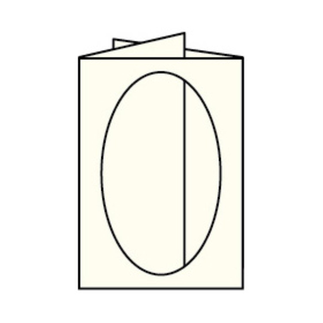 Paperado B6 Trifold Photo Cards with Oval Aperture - Ivory (Pack of 5)