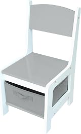 simpa Children's Wooden Desk & 2 Storage Drawer Chairs - Grey Finish view 3