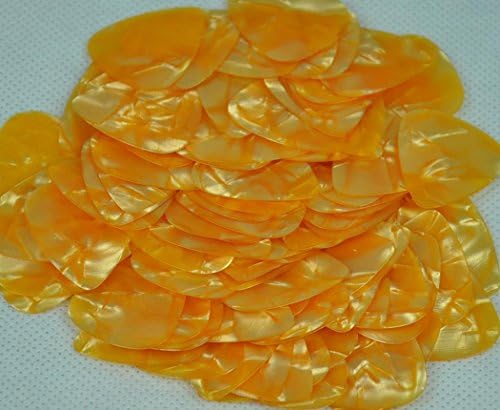 Guitar Picks Blank Celluloid Thin 0.46mm, 100 Pcs Pearl Orange