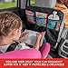 Lusso Gear Heavy Duty Kick Mats (2 Pk) - Back Seat Protector, Sag Proof, Waterproof, Car Back Seat Cover for Kids Who Make Big Messes, 3 Reinforced Storage Pockets, Premium Oxford Fabric (Red)