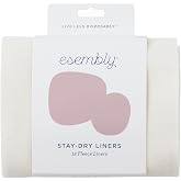 Esembly Stay-Dry Fleece Cloth Diaper Liners, 12-Pack | Moisture-Wicking Washable Fleece Cloth Diaper Liners, Keeps Baby Dry, Reduces Staining on Diaper, One Size