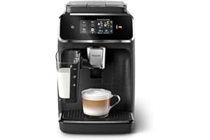 Philips 2300 Series Fully Automatic Espresso Machine with LatteGo milk system and integrated grinder, 4 Coffee Pre-Sets & Hot Water, 40% Quieter SilentBrew, 15-Bar Pressure, Matte Black (EP2330/10)