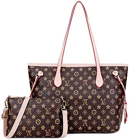 Fashion 3D Printing Letters Ladies Handbags Portable Old Flower PU Handbags Mummy Bag Large Capacity Shoulder Bag 2 Sets