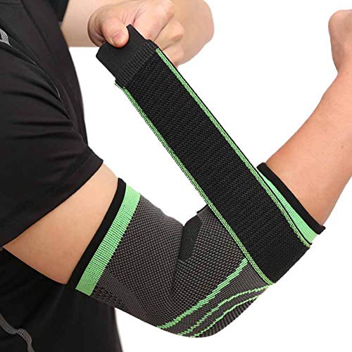 Breathable Elbow Brace Support 1Pair Safety Pressurized Bandage Outdoor Elbow Pads for Sport Basketball Fitness - Thumbnail 3