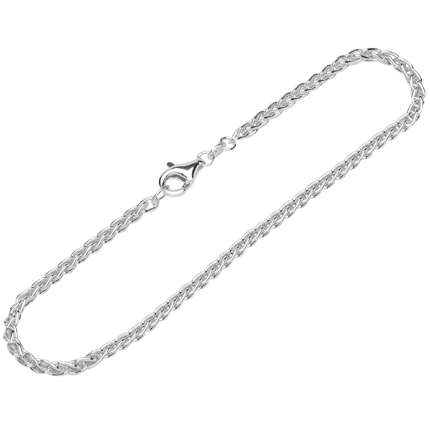 NKlaus bracelet 925 Sterling Silver 19cm braid round ladies designer bracelet chain new 12599