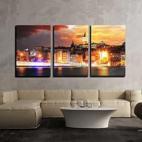 Istanbul at a Dramatic Sunset with Clouds x3 Panels