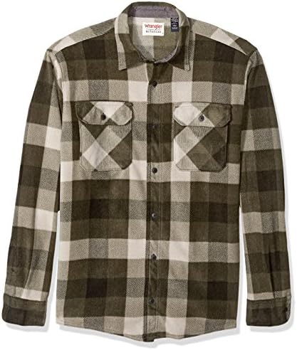 wrangler plaid fleece shirt