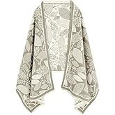 nratto Reversible Pashmina Shawl Wrap for Women Big Scarf, Open Front Poncho Cape Gift
