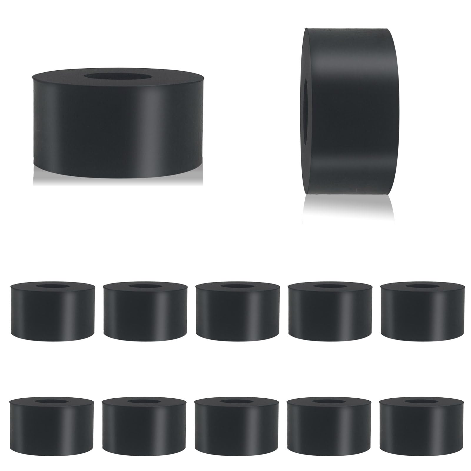 Photo 1 of 12 PCS Multi Purpose Rubber Spacer 1 Inch OD x 3/8 Inch ID x 1/2 Inch Thickness, Thick Rubber Washers Anti Vibration Spacer for Home and Car