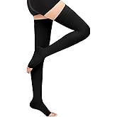 Wegitcs 20-30 mmHg Compression Stockings for Women & Men,Thigh High Medical Compression Socks,Support Graduated Compression Hose Sock for Treatment Varicose Veins Swelling-Closed Toe/Open Toe/Footless