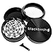 Blackbirch Grinders - 4 Piece Aluminum Herb Grinder with Pollen Catcher - Large (2.5 inch) - Black