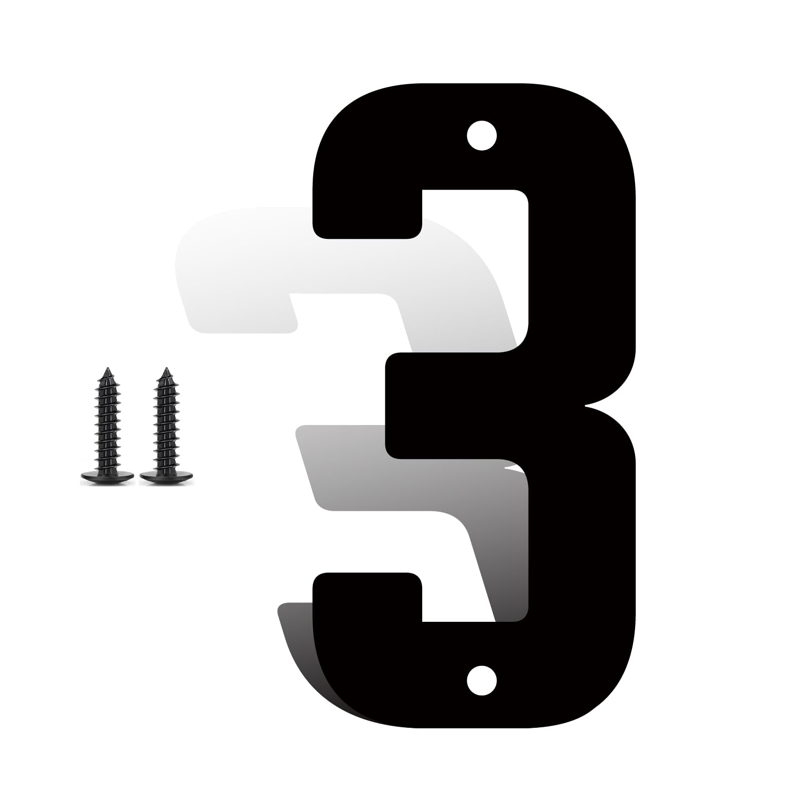 Photo 1 of 10 Inch Large Metal House Numbers, Metal Address Numbers, Modern Black House Number for Outside, Outdoor Address Number for Apartment Home Street Office (3)