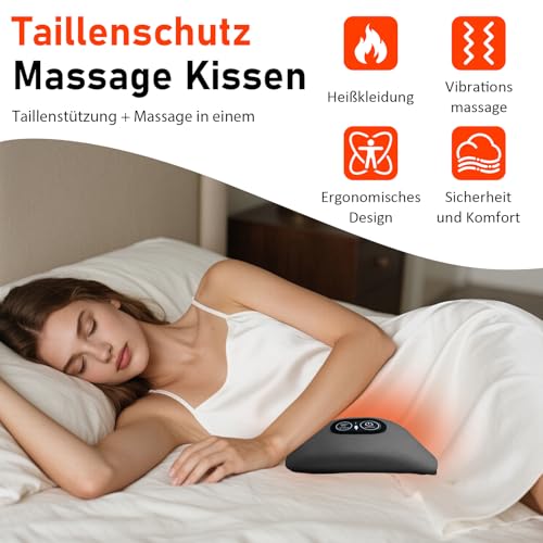 3 in 1 Back Massager, 135° Golden Curvature, Spinal Traction Therapeutic Heat & Vibration Massage, Therapeutic Heat Vibration, Relieve Sciatica, Back Pain