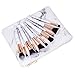 Makeup Bag Organizer Portable Marble Make up Brushes Cosmetic Bags Travel PU Handbag Pouch with Gold Zipper Storage Case for Women Purse,White (8.7