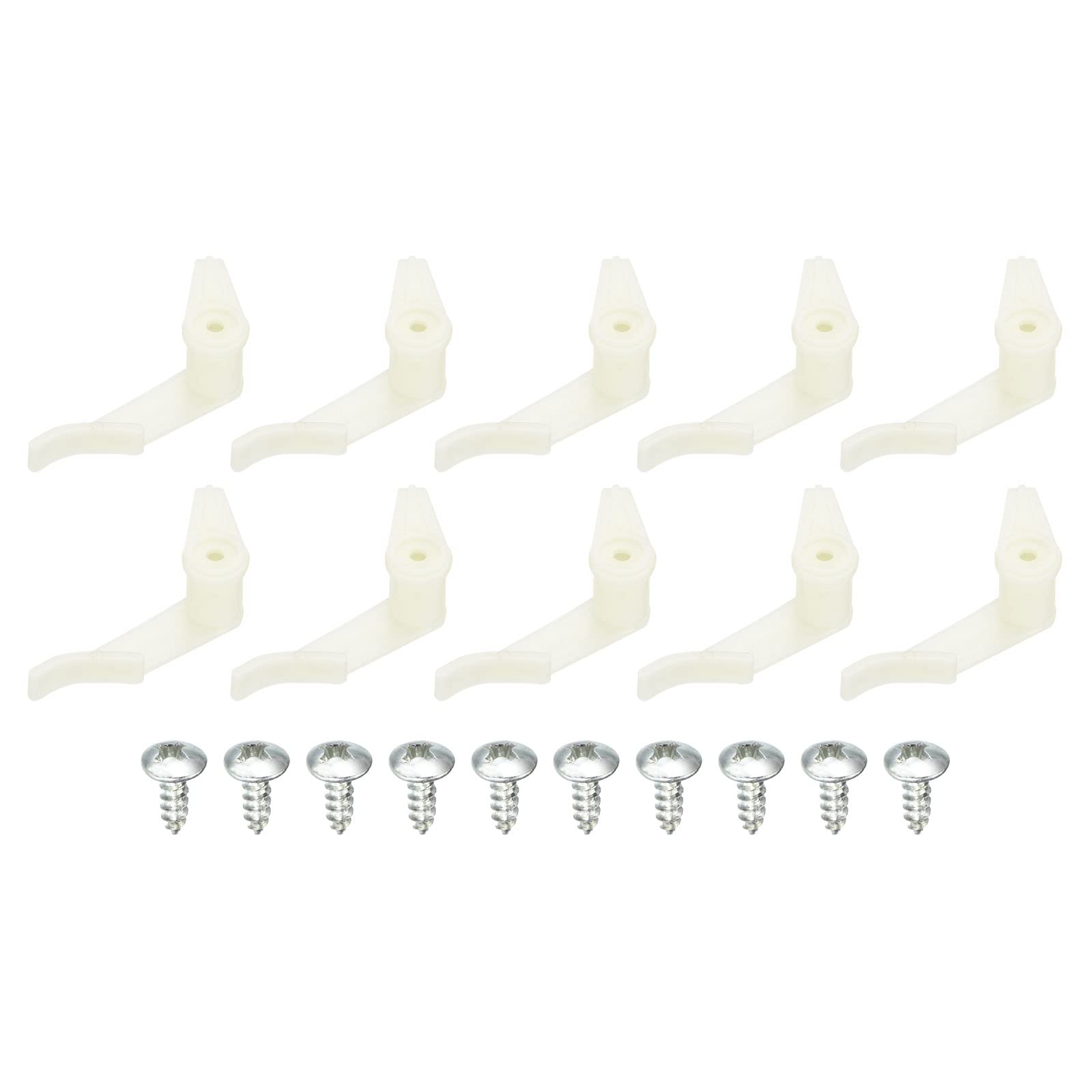 PATIKIL 3.5mm Lamp Shade Clips for Ceiling Flush Mount, 10 Pair Fixed Buckle Light Fixture Accessories ABS Plastic White