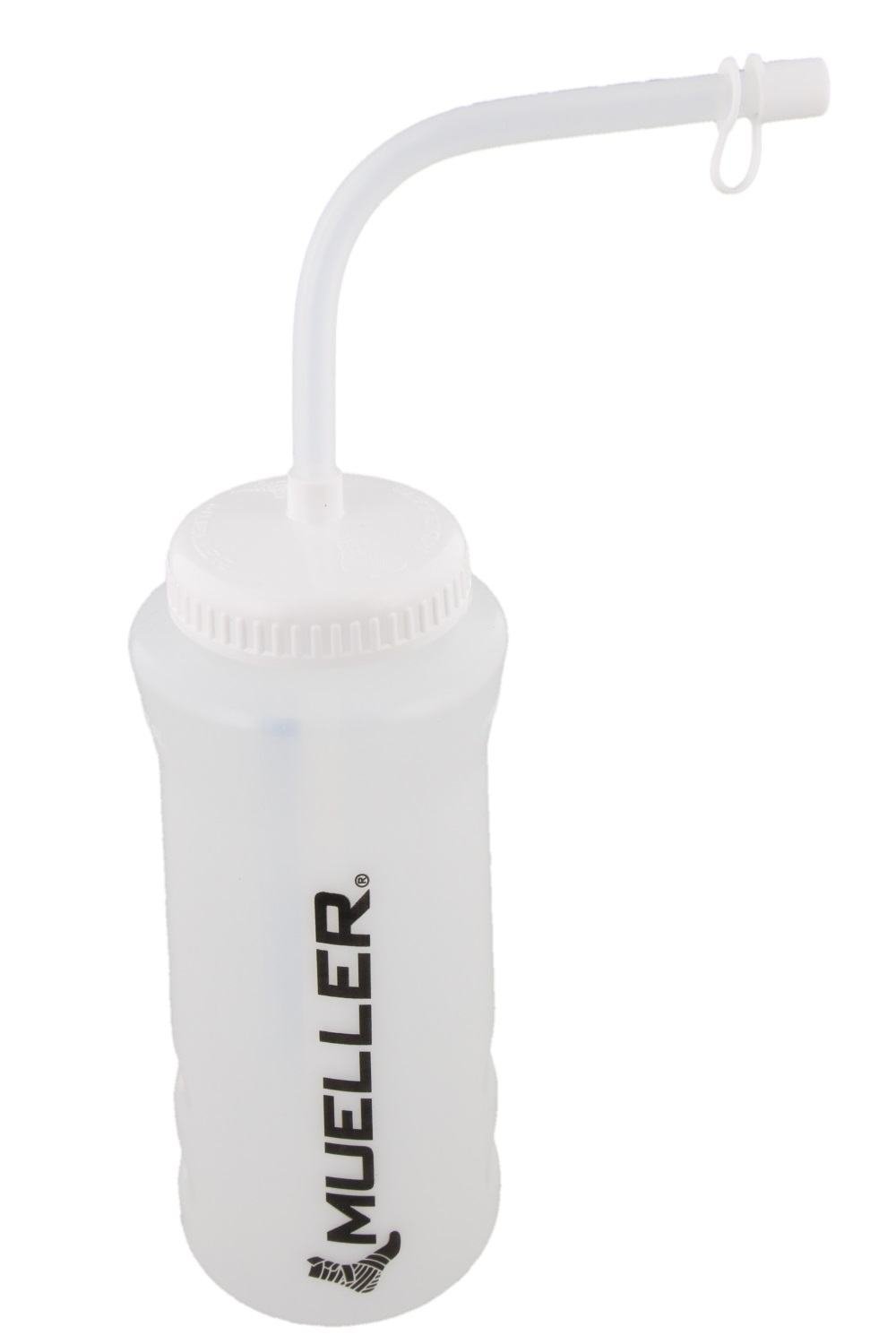 Mueller Quart Bottle With Straw, Natural Color With Black Letters