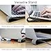MoKo Universal Laptop/Notebook Stands, [4 Pack] Anti-Slip Durable Silicone Elevation Stand Lightweight Stable Kickstand, Ultra Compact & Portable Risers for Laptop, Tablet, Keyboard – Graythumb 1