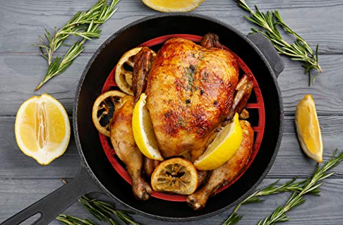 Stan Boutique Pressure Cooker Trivet - Roast Rack - Roasting Pan Rack, Nonstick Silicone for Easy Cleaning - 7" Red