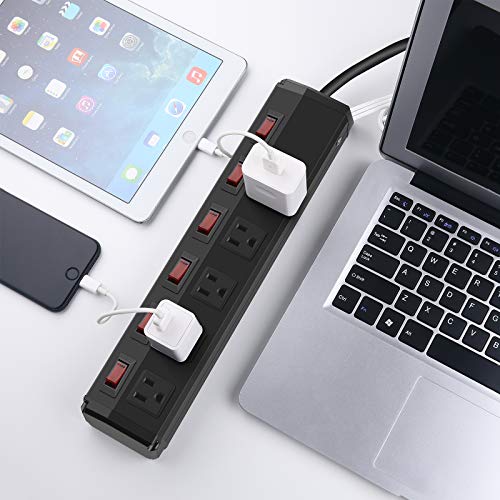 5 Outlets Power Strip Individual switches,Power Strip Surge Protector