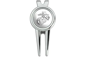 GRAPHICS & MORE Marine Corps USMC Black White Eagle Globe Anchor Logo Officially Licensed Golf Divot Repair Tool and Ball Marker