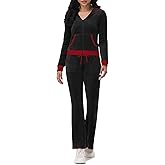 yidengymx Womens Velour Tracksuits 2 Piece Velvet Long Sleeve Crop Top Long Wide Leg Pants Outfits for Women