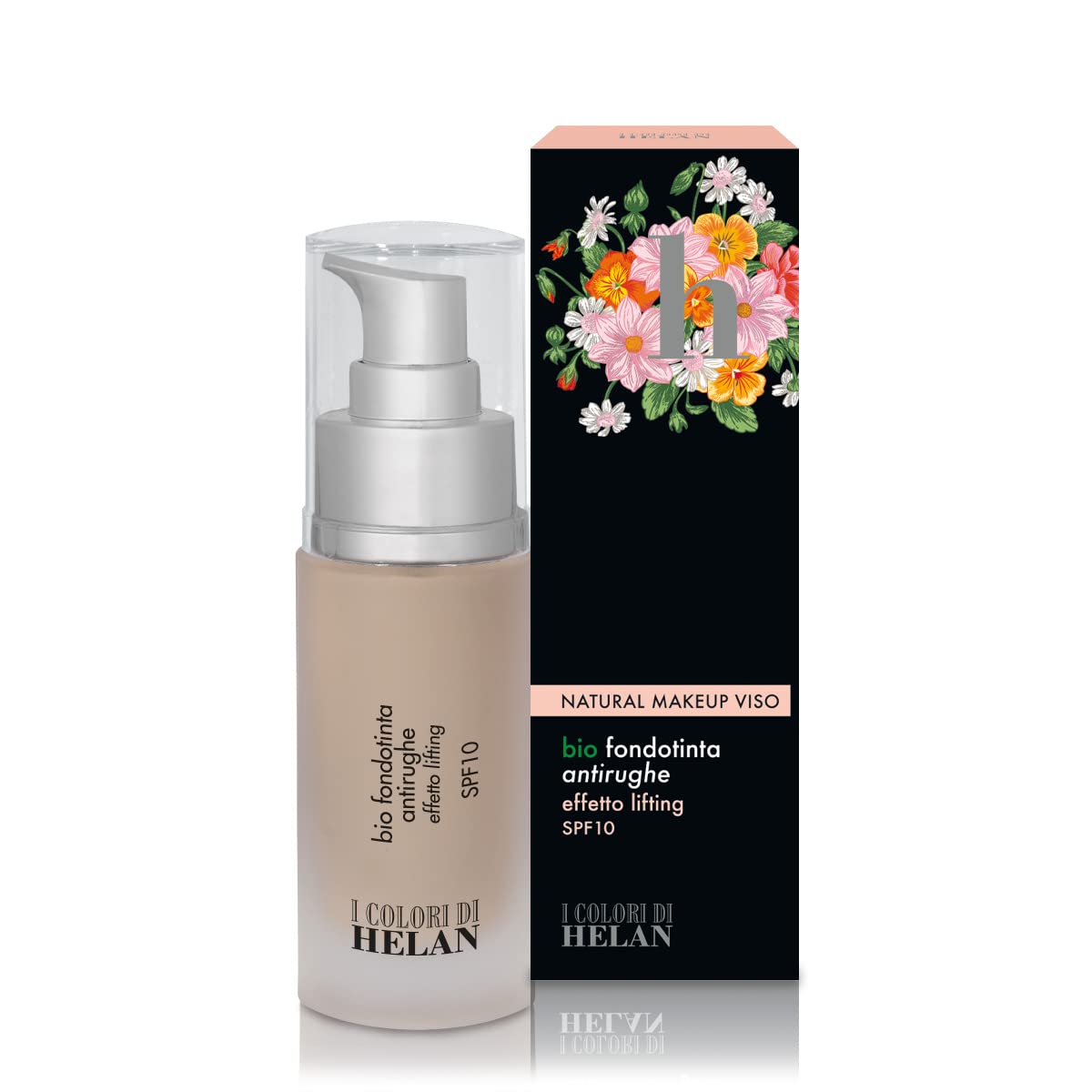 Helan I Colori - Bio Anti-Wrinkles Foundation with Spf 10 & Hyaluronic Acid, Lightweight for a Natural Bright Finish, Long Lasting Makeup with Lifting Effect - Made in Italy, Cardamomo, 30 ml — image 1