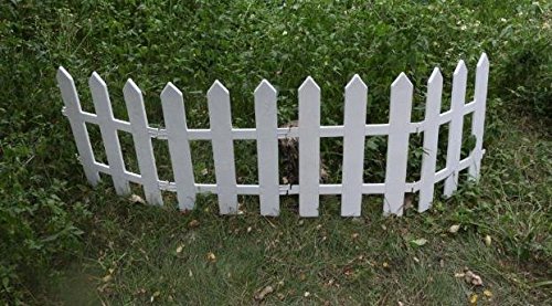 Guozi Garden Plastic Fence Pickets Indoor Outdoor Protective Guard Edging Decor White Border Fence (19.6 x 15.7 inches)