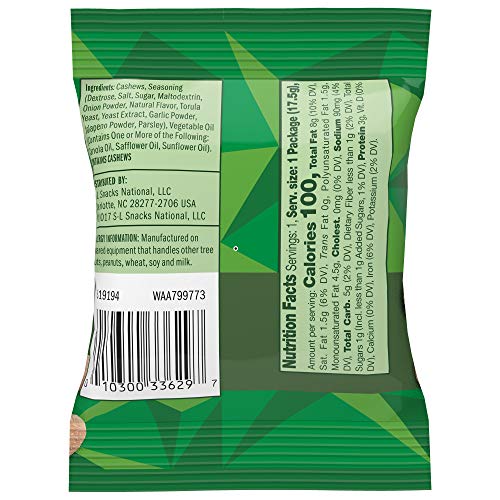 Emerald Nuts Jalapeño Cashews, 100 Calorie Pack, 7 Count (Pack of 12