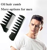 Lanjue 3-Piece Men's Styling Comb Set Black Pompadour Wide Tooth for Wet Curly view 6