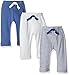 Touched by Nature Unisex Baby Organic Cotton Pants, Blue Cream, 9-12 Months