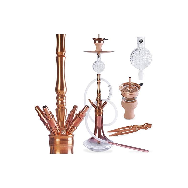 ORACLE HOOKAH® Rosa Shisha Set Kupferfarbe V2A Edelstahl Wasserpfeife