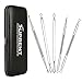 SUPRENT Professional Blackhead Remover Kit, Comedone Removal with Leather Case, 5 Surgical Pimple Extractor, Best Treatment for Acne, Pimple, Blemish, Whitehead, Zit on Nose, Face, Body