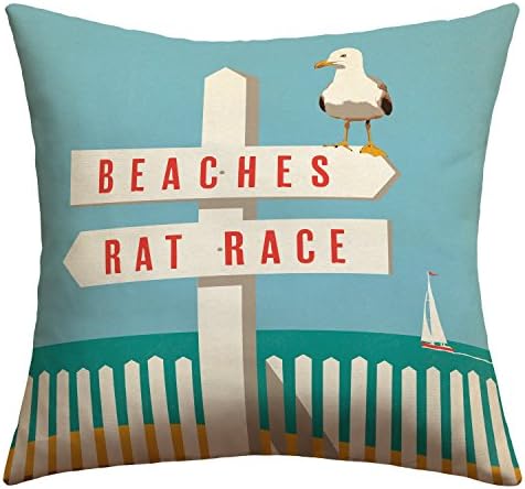 Square Zippered Throw Pillowcase 18X18 Inch(One Side) PC Watts White direction indicator on pigeons iwd627