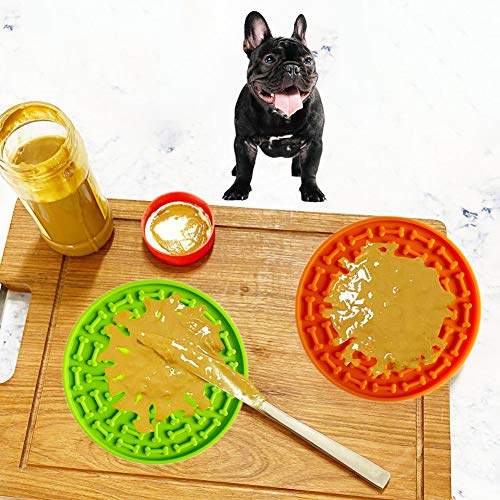 Dog Lick Pad, Lick Mat for Dogs Slow Treat Dispensing Mat, Dog Bathing Distraction Device Peanut